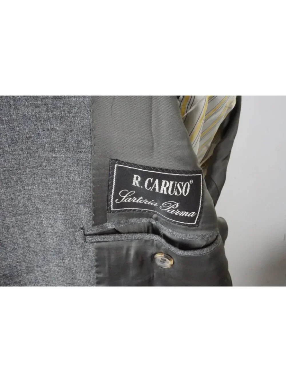 Raffaele Caruso Gray Flannel Zegna Cashmere 2 Pc Suit Jacket Pant 44 US NEW